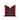 A square burgundy velvet throw pillow featuring a green embroidered Christmas tree design and a white pom-pom accent at the top, shown against a plain white background.