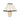 Modern table lamp with natural wood base and wide cream lampshade edged in black for home décor