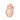 Pink decorative item with floral patterns on a white background