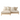 Modern beige fabric sectional sofa with wooden frame and four large cushions, minimalistic design