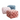Set of three tufted velvet ottomans in pink, light pink, and blue for stylish home décor