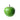 Green apple with a stem on a white background