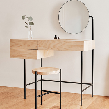 bedroom dresser with mirror and storage drawers
