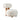 Modern white boucle fabric lounge chair with rounded seat and cylindrical backrest on wooden base