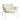 Modern white plush boucle armchair with curved cushions and slim metal legs