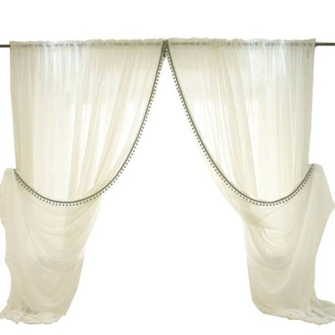 Sheer Curtain with Pom Pom
