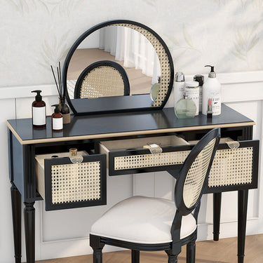 Ivy Rattan Vanity Set