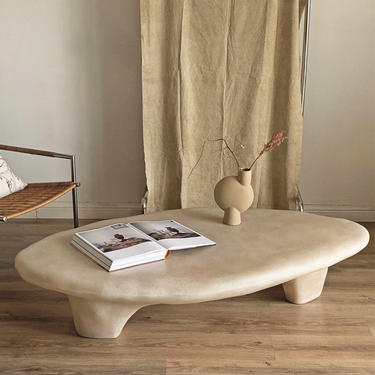 minimalist low table styled in living room
