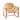 Rattan lounge chair with curved frame and woven cane seat and backrest in natural wood finish