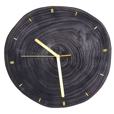 Charcoal Wood Clock