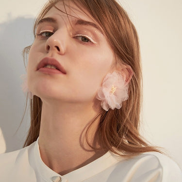 Chiffon Flower Earring